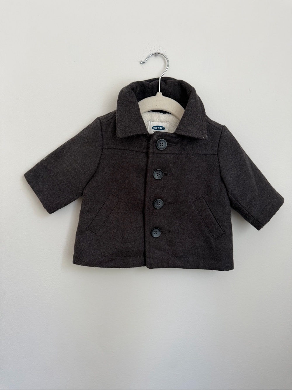 Old Navy Baby Wool-Blend Peacoat in Dark Charcoal (Size 0-3m)